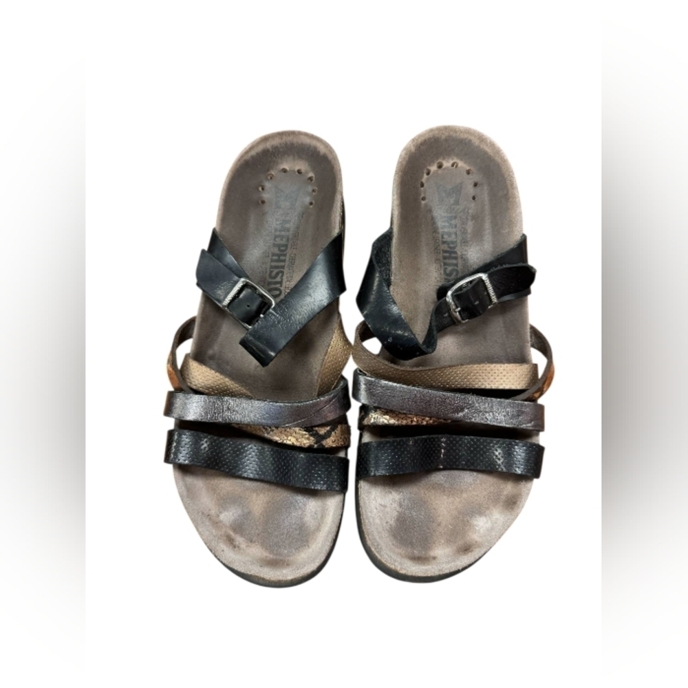 Mephisto Shoe Slip On Sandal Leather Strappy Size 36